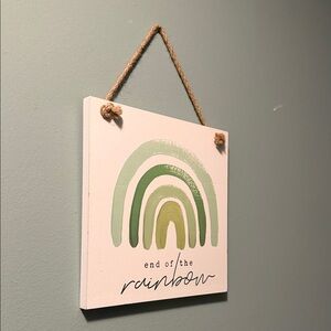 Green and White Wall Art Decor “End of the rainbow”